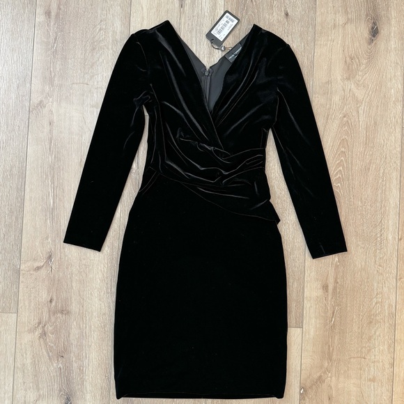 Armani Collezioni Dresses & Skirts - NWT EMPORIO ARMANI Velour Mini Dress Black Size 0 XXS